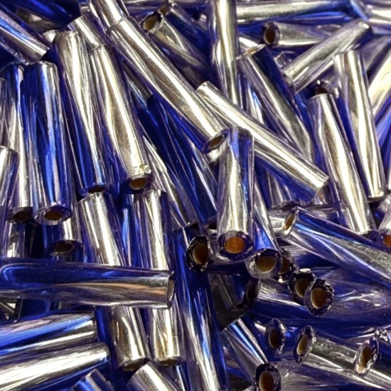 Изображение Miyuki Twist Bugle 12mm TW2712-3934 Silver Lined Clear/Cobalt x10g
