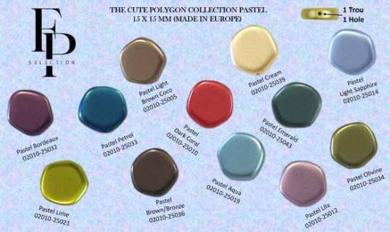 Picture of Cute Polygon 15mm Pastel Collection x24