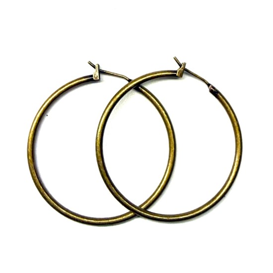 Image de Earring Hoop 35mm Antique Bronze x2