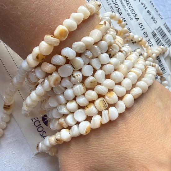 Image de Shell Beads 6-8mm Nuggets x38cm
