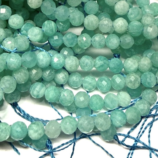 Изображение Amazonite bead 4mm faceted round x39cm