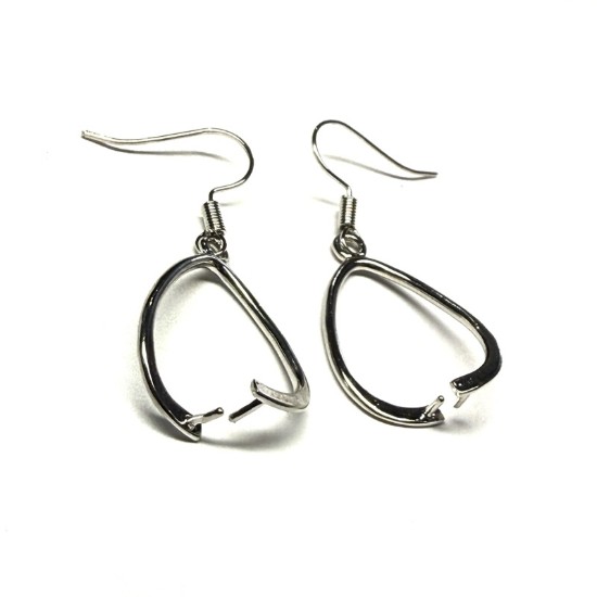 Image de Hook Ear Wire with Pinch Bail Silver x2
