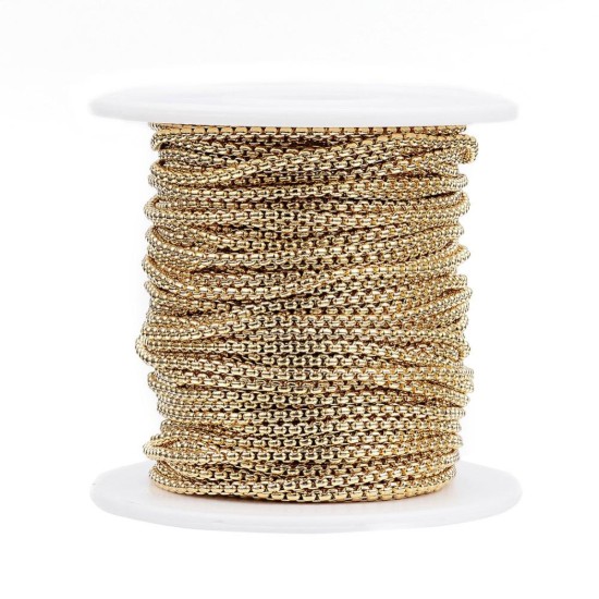 Изображение Stainless Steel Chain Venetian Box 2x2x1mm unwelded Gold x1m
