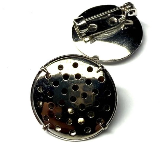 Picture of Brooch pin 18mm flat with claws pad Silver x1