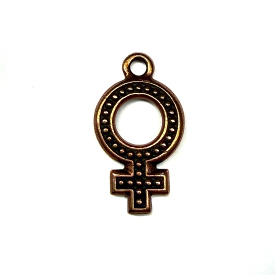Изображение TierraCast Female Symbol Beaded 14x24mm Antiqued Copper Plate x1