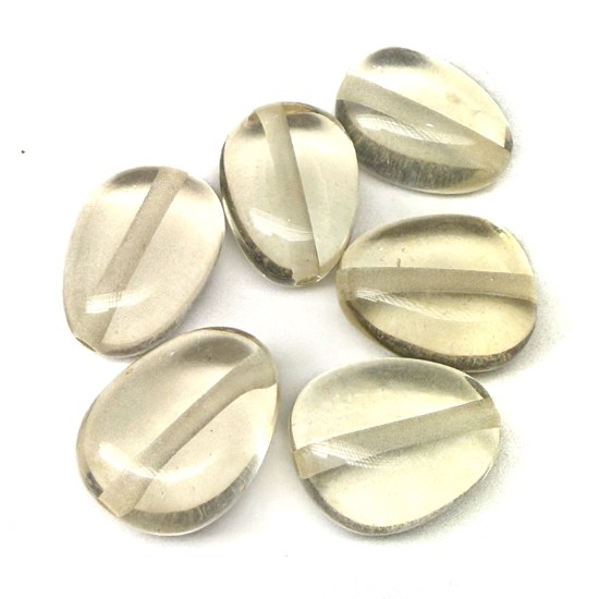 Изображение Resin Bead 24x18mm puffed teardrop Translucent Beige x10