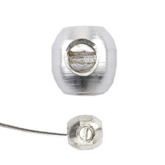 Picture of Beadalon® Memory Wire Scrimp Finding Oval Silver Plated x2