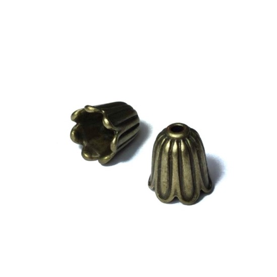 Picture of Cord End Flower Ø7mm Bronze x10