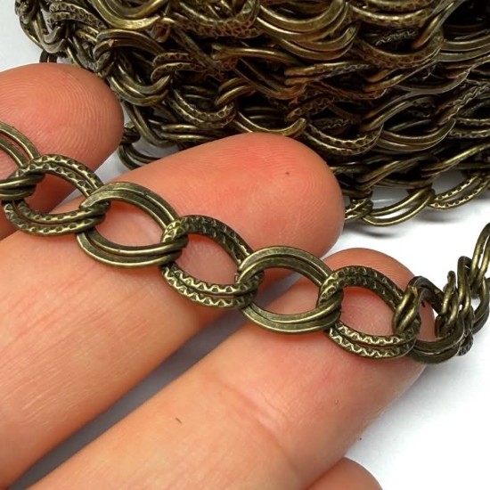 Изображение Chain Double Link flat 10x8.5mm Antique Bronze x1m