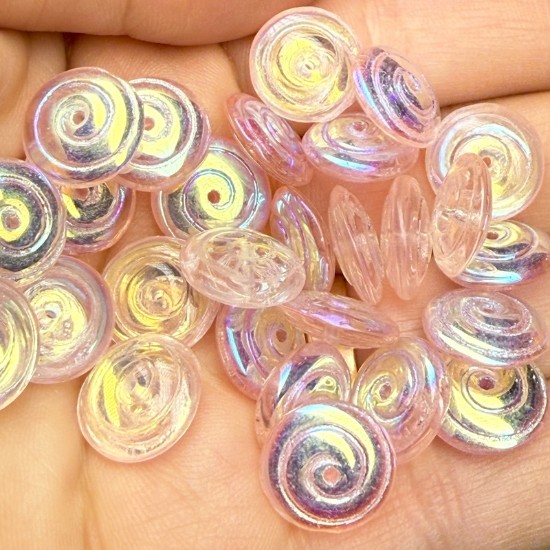 Image de Spiral bead 13x5mm Light Rose AB x10