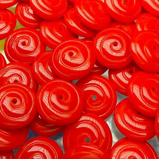 Image de Spiral bead 13x5mm Bright Red x10
