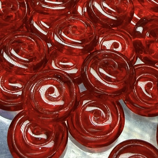 Image de Spiral bead 13x5mm Transparent Red x10