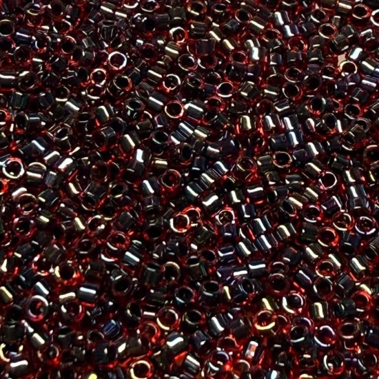 Image de Miyuki Delica 11/0 DB297 Lined Garnet / Dark  Grey AB x10g
