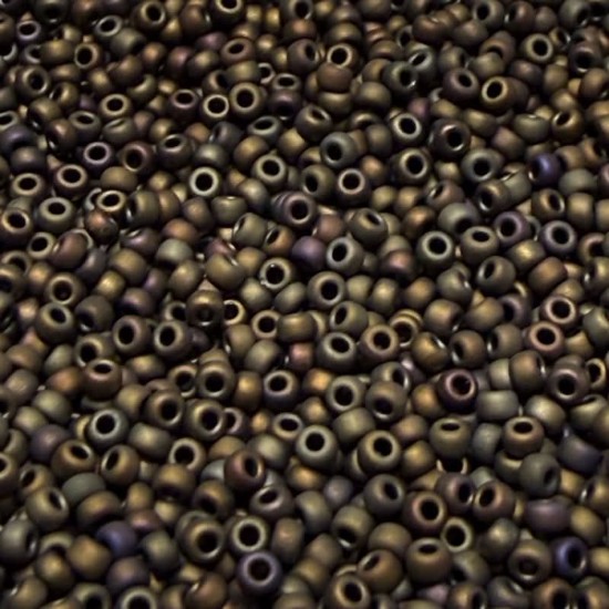 Bild von Miyuki Rocaille 11/0 2013 Metallic Dark Olivine Iris Mat x10g