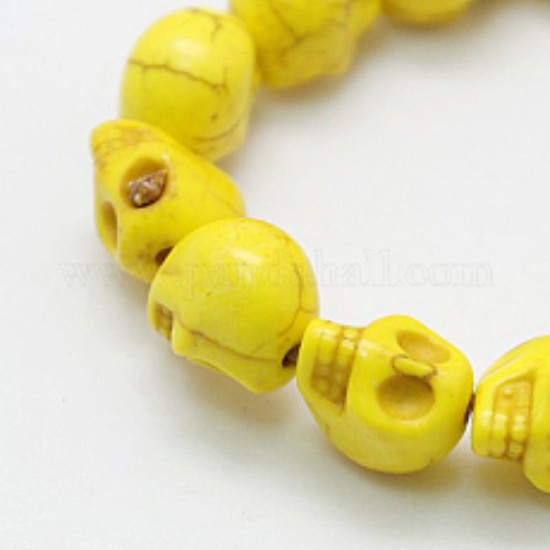 Afbeeldingen van Synthetic Magnesite Skull 10x8mm Yellow x10