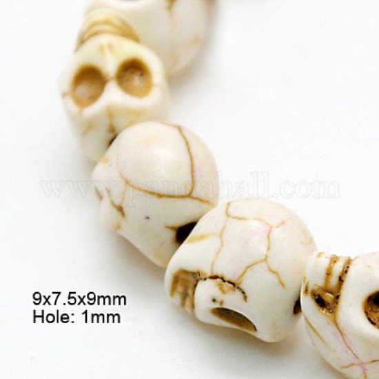 Afbeeldingen van Synthetic Magnesite Skull 10x8mm Ivory x10