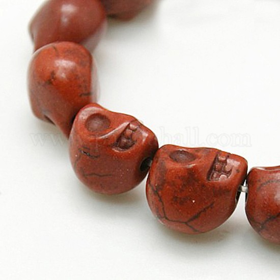 Afbeeldingen van Synthetic Magnesite Skull 10x8mm Coconut Brown x10