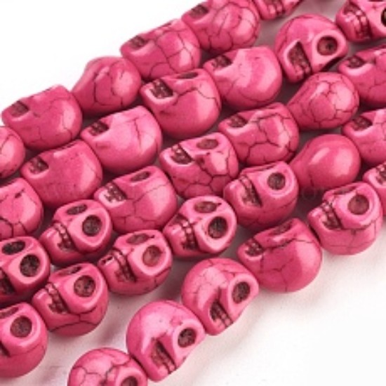 Afbeeldingen van Synthetic Magnesite Skull 10x8mm Pink x10