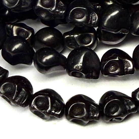 Bild von Synthetic Magnesite Skull 10x8mm Black x10