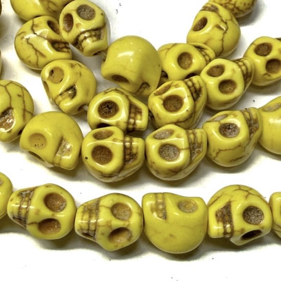 Bild von Synthetic Magnesite Skull 10x8mm Yellow x10