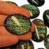 Picture of Dichroic Glass Cabochon 40x30mm oval Green Shades x1