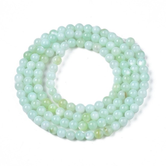 Bild von Shell Beads 2.5mm round Light Green x38cm