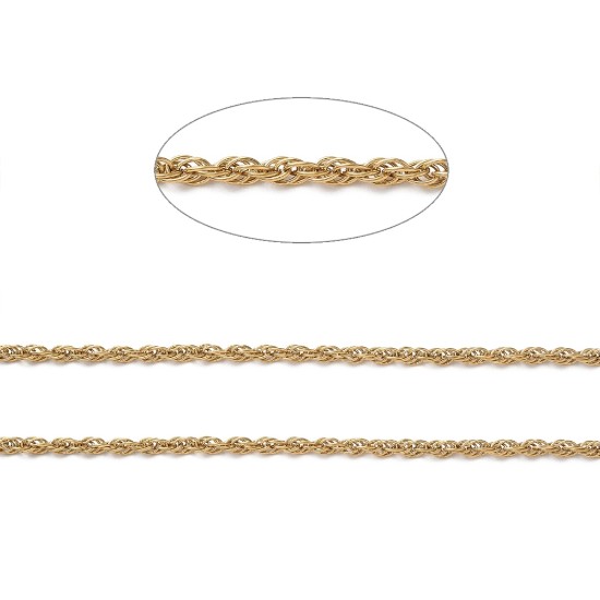 Bild von Stainless Steel Rope Chain 2.5mm Gold x1m