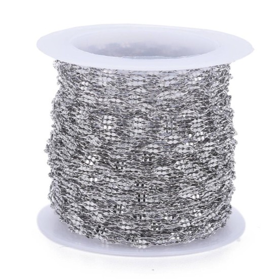 Afbeeldingen van Stainless Steel Dapped Cable Chain 4x2mm flat oval x10m