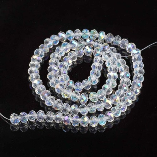Afbeeldingen van Faceted Rondelle 5x6mm Crystal AB x38cm