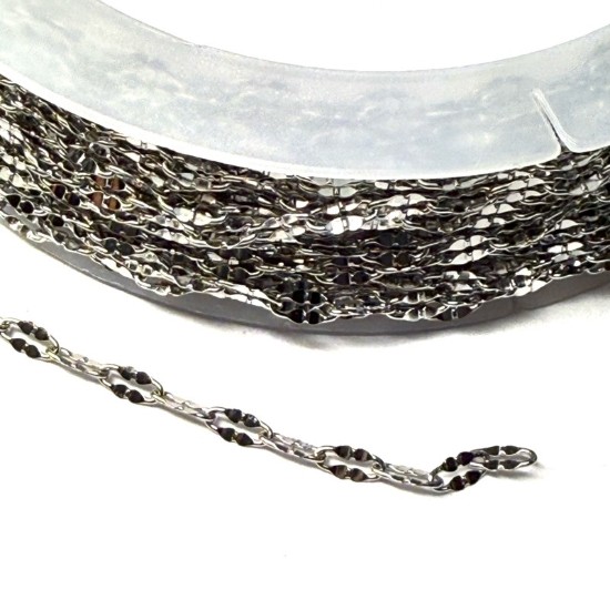 Afbeeldingen van Stainless Steel Dapped Cable Chain 4x2mm flat oval x10m