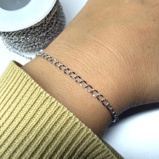 Изображение Stainless Steel Chain Curb 4x3x1mm x1m