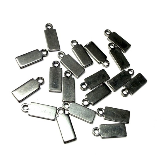 Изображение Stainless Steel Charm 10x4mm rectangle x10