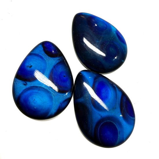 Изображение Dichroic Glass Cabochon 40x30mm drop Blue x1