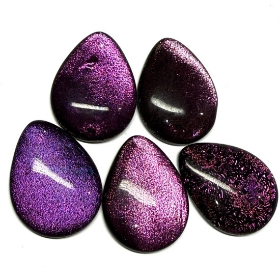 Изображение Dichroic Glass Cabochon 40x30mm drop Violet x1