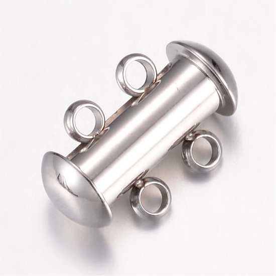 Afbeeldingen van Stainless Steel Clasp Slide Lock 15mm 2-strand x1