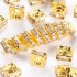 Afbeeldingen van Rhinestones Spacer Bead 6x6x3mm square Crystal Gold x10