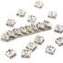 Afbeeldingen van Rhinestones Spacer Bead 6x6x3mm square Silver x10
