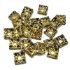 Afbeeldingen van Rhinestones Spacer Bead 6x6x3mm square Crystal Gold x10