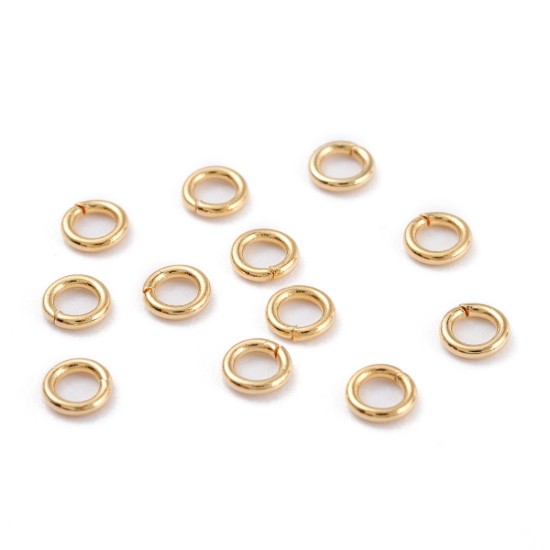Bild von Stainless Steel Jump Ring 8x0.8mm 18kt Gold Plated x100