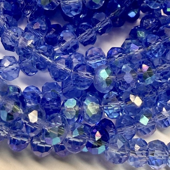 Picture of Faceted Rondelle 5x6mm Sapphire AB x38cm