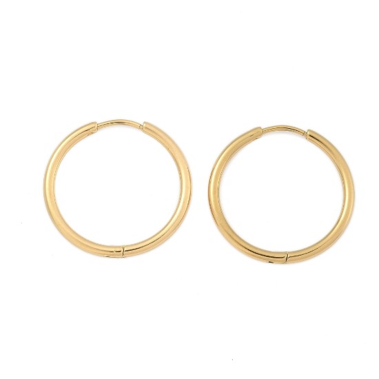 Изображение Stainless Steel Hoop 25x2mm Gold x2