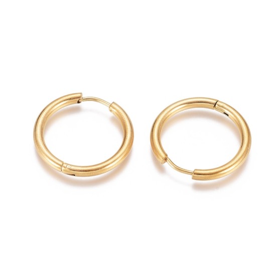 Afbeeldingen van Stainless Steel Hoop 23x2.5mm Gold x2