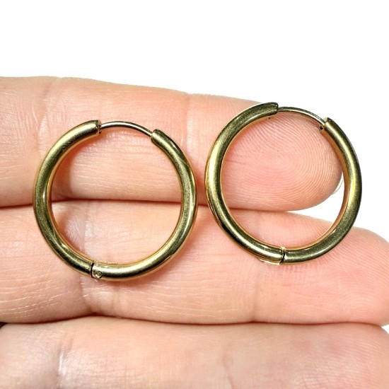 Picture of Stainless Steel Hoop 23x2.5mm Gold x2