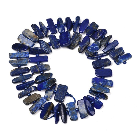 Afbeeldingen van Lapis Lazuli bead 12×6×5mm nugget x38cm