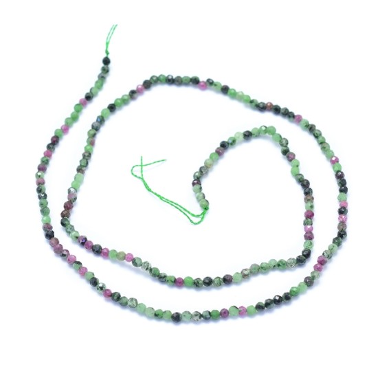 Picture of Ruby in Zoisite 2mm faceted round x38cm