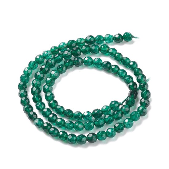 Afbeeldingen van WhiteJade (dyed) 4mm faceted round Green x38cm