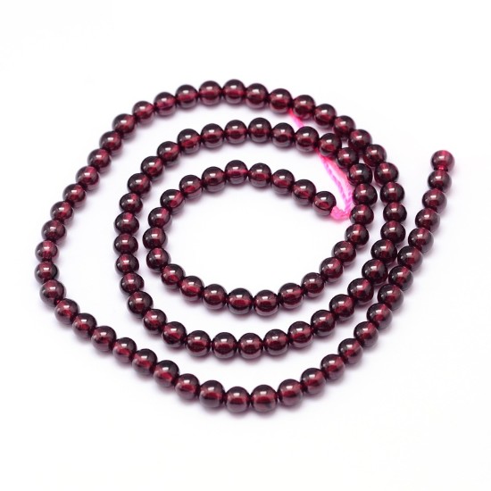 Image de Garnet bead 4mm round x38cm