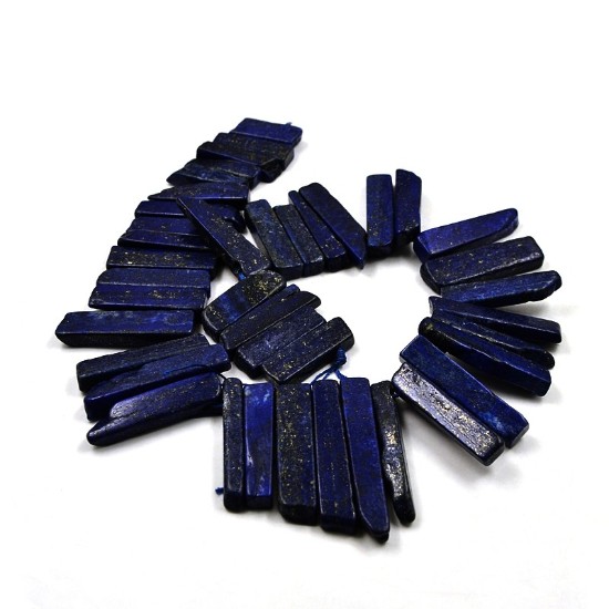 Afbeeldingen van Lapis Lazuli bead 23~62x10~12x4~6mm chip x38cm