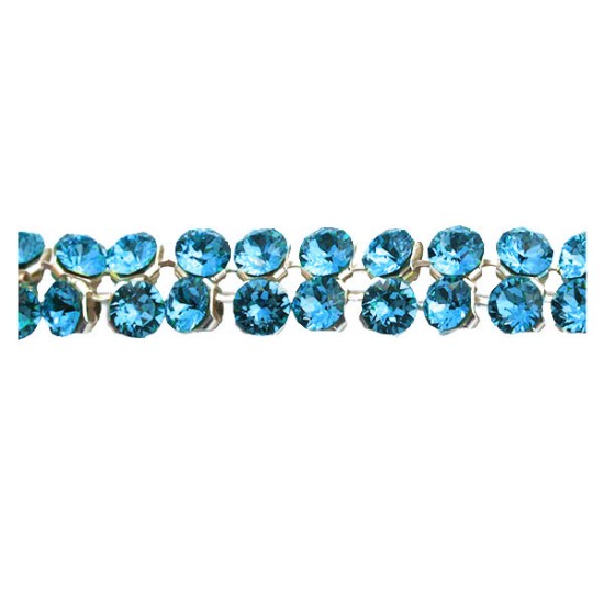 Изображение Swarovski Crystal Mesh 40001 2 rows Recreated Ice Blue  x10cm