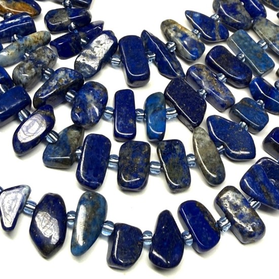 Image de Lapis Lazuli beads 12×6×5mm nugget x38cm